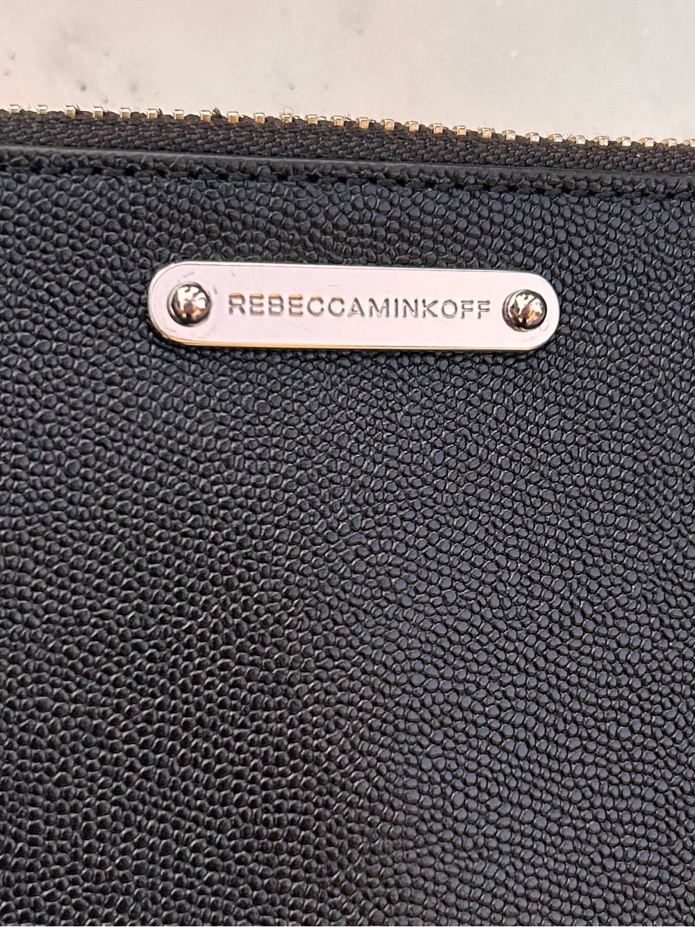 Rebecca Minkoff Crossbody Bag / Wallet Black with Silver Tone Chain Strap - Picture 2 of 8